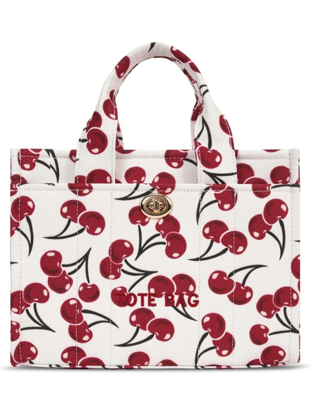 Chic Cherry Small Tote Bag for Women | Cute Canvas Hobo Crossbody Purse